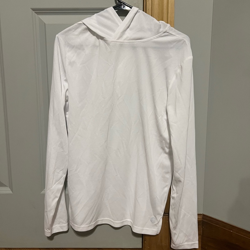 White Solaris Long Sleeve Men's Tee with Hood